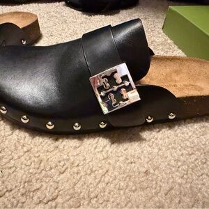 Tory Burch Black Mellow Stud Mule